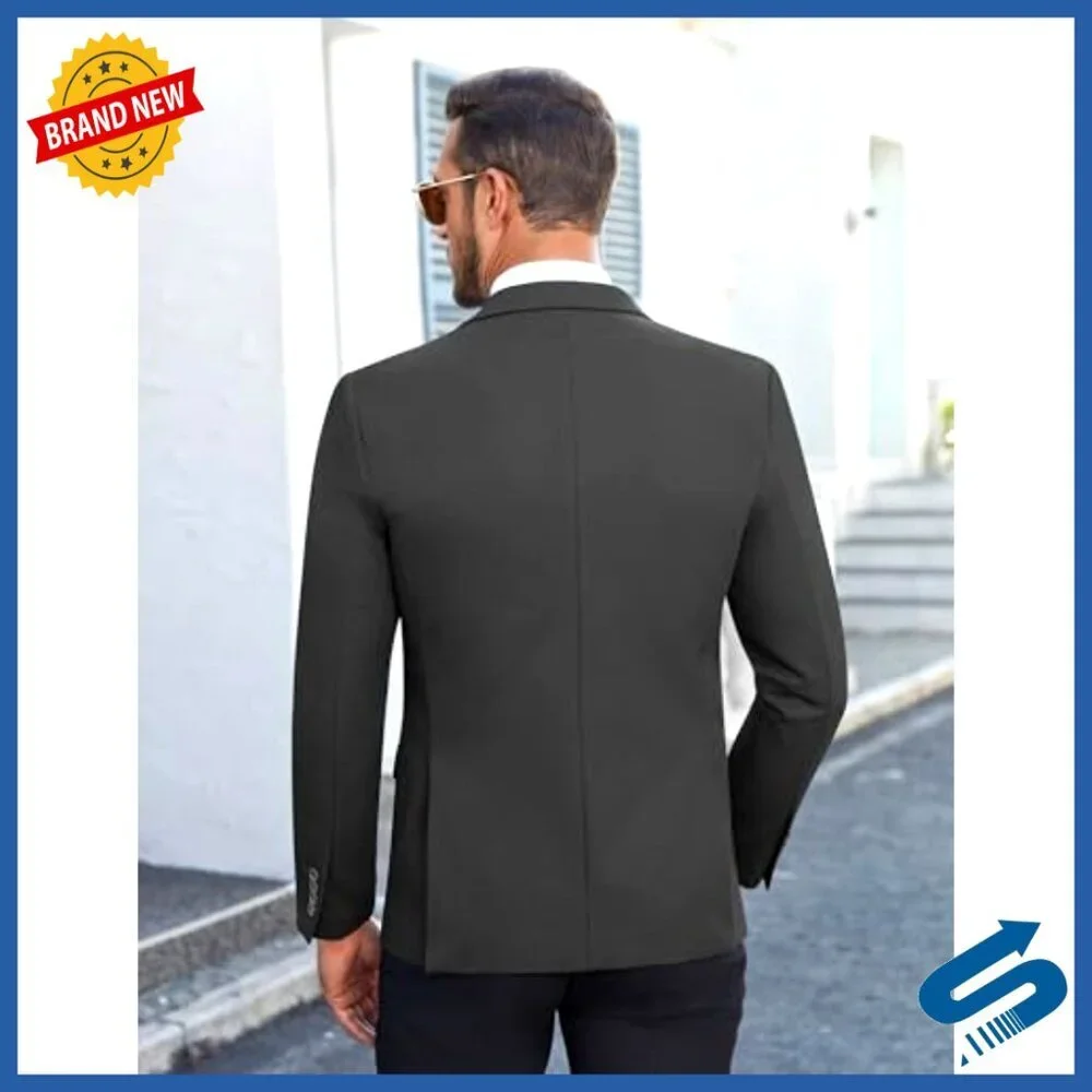 Slim Fit Blazer Sport Coat Lightweight Polyester Business Casual Jacket